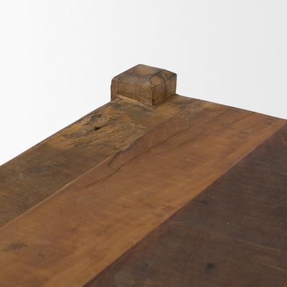 Ashwick 60" Dark Brown Reclaimed Wood Backless Bench -- Dark Brown