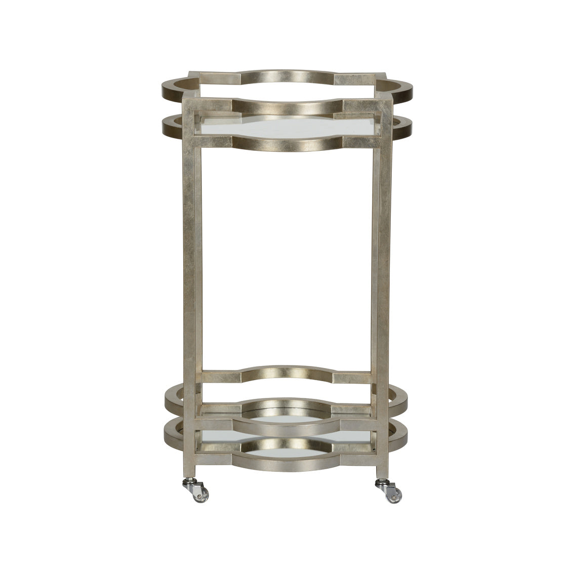 Quatrefoil Silver Bar Cart