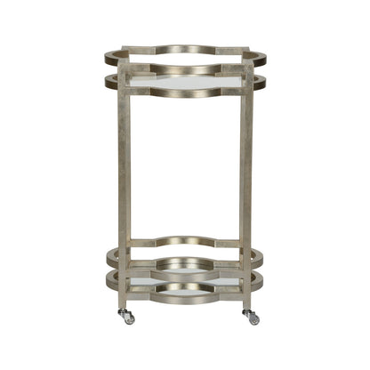 Quatrefoil Silver Bar Cart