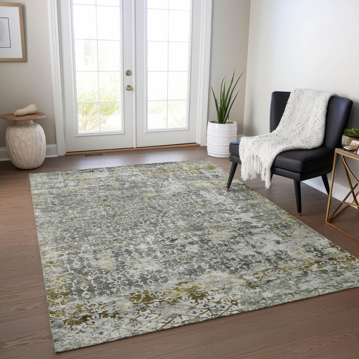 Jaelara Taupe Washable Indoor-Outdoor Rug -- view 2