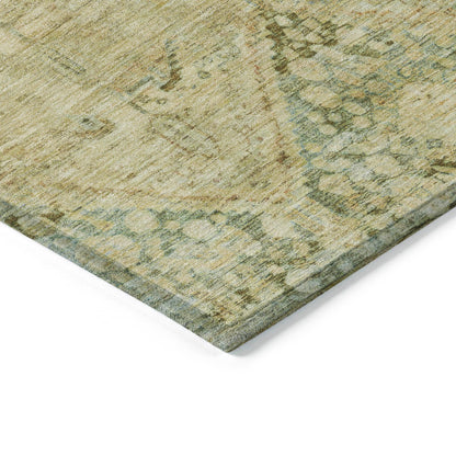 Iriius Green Washable Indoor-Outdoor Rug