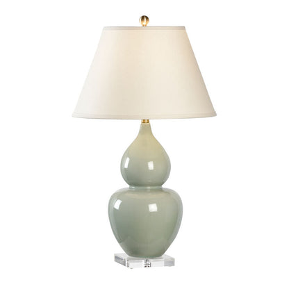 Chelsea House Fulton Green Double Gourd Design Vase Table Lamp