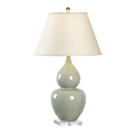 Chelsea House Fulton Green Double Gourd Design Vase Table Lamp