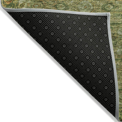 Kaelara Green Washable Indoor-Outdoor Rug