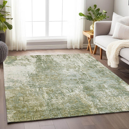 Kaelion Green Washable Indoor-Outdoor Rug -- green