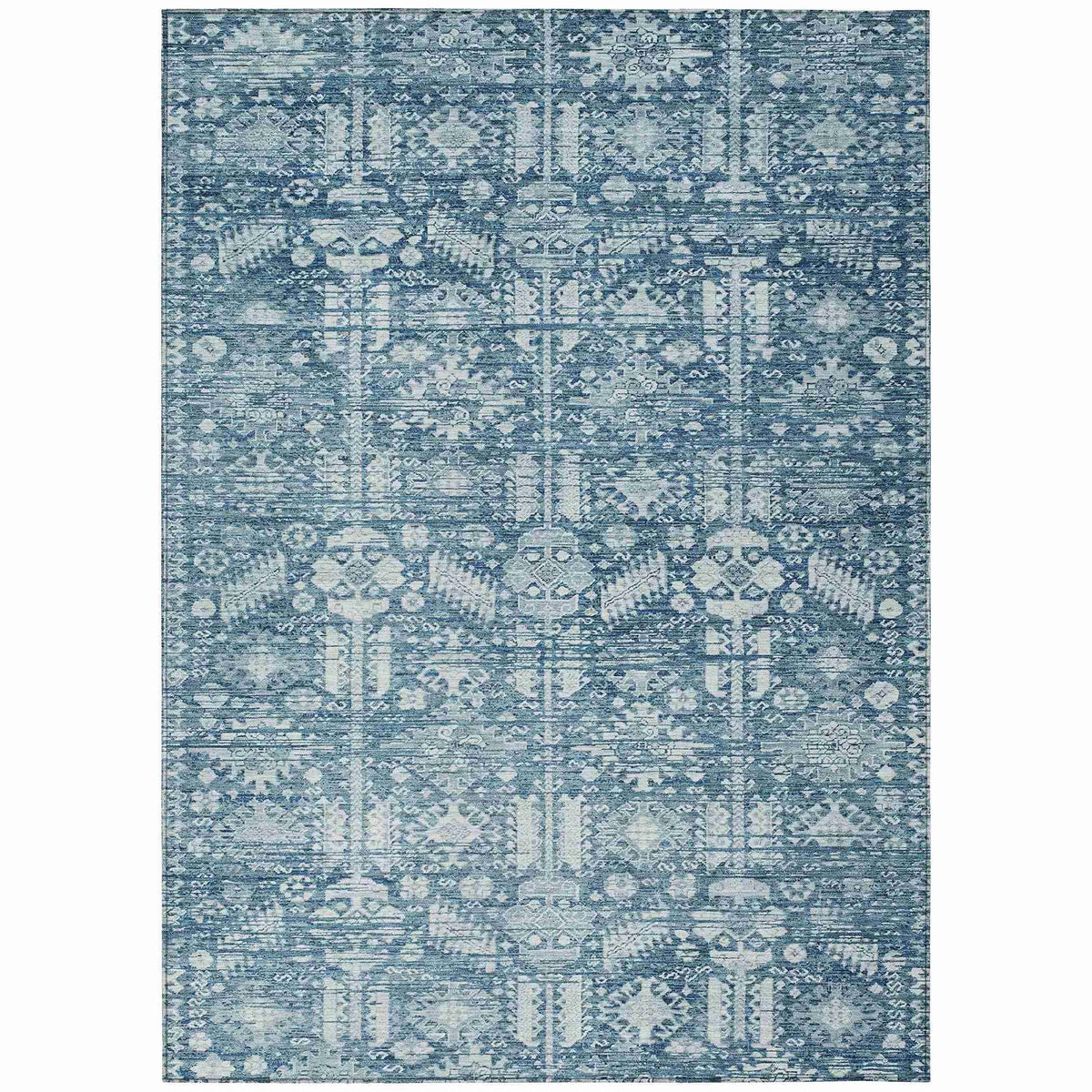 Laearis Denim Washable Indoor-Outdoor Rug