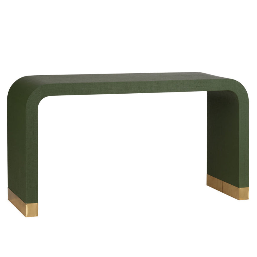 Chelsea House Waterfall Raffia Warp Console Table