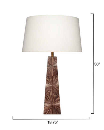 Palm Marquetry Table Lamp Elegant Design by Jamie Young