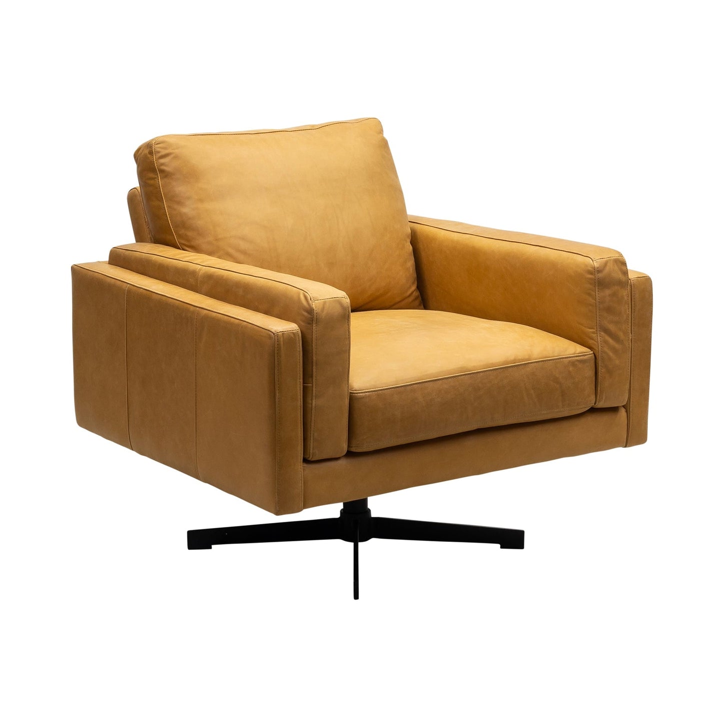 Spencer Leather Modern Swivel Chair