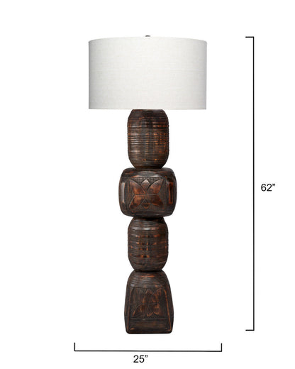 Totem Wood Dark Black Floor Lamp