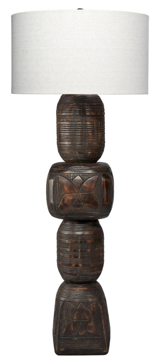 Totem Wood Dark Black Floor Lamp