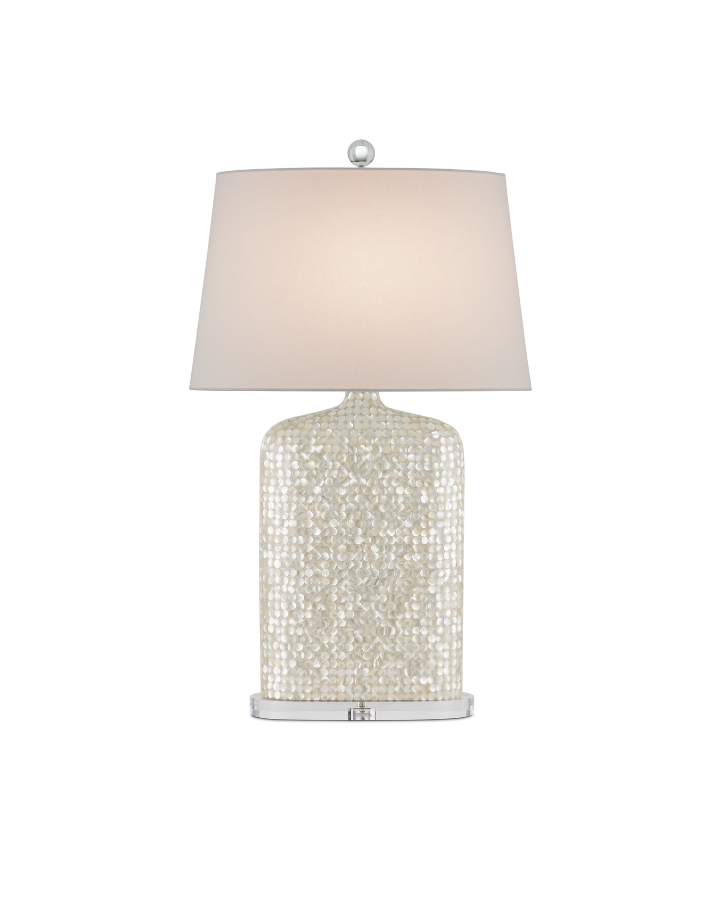 Gerri Dot Mother Of Pearl and Acrylic White Table Lamp