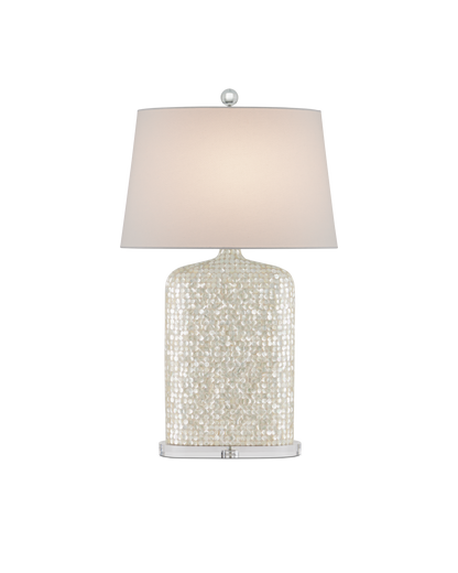 Gerri Dot Mother Of Pearl and Acrylic White Table Lamp