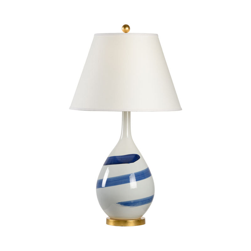 Chelsea House Blue Swirl Hand-Painted Brushstroke Table Lamp