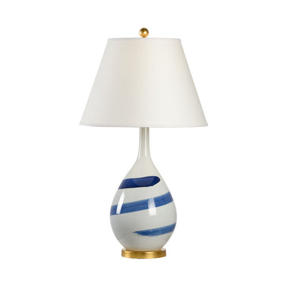 Chelsea House Blue Swirl Hand-Painted Brushstroke Table Lamp