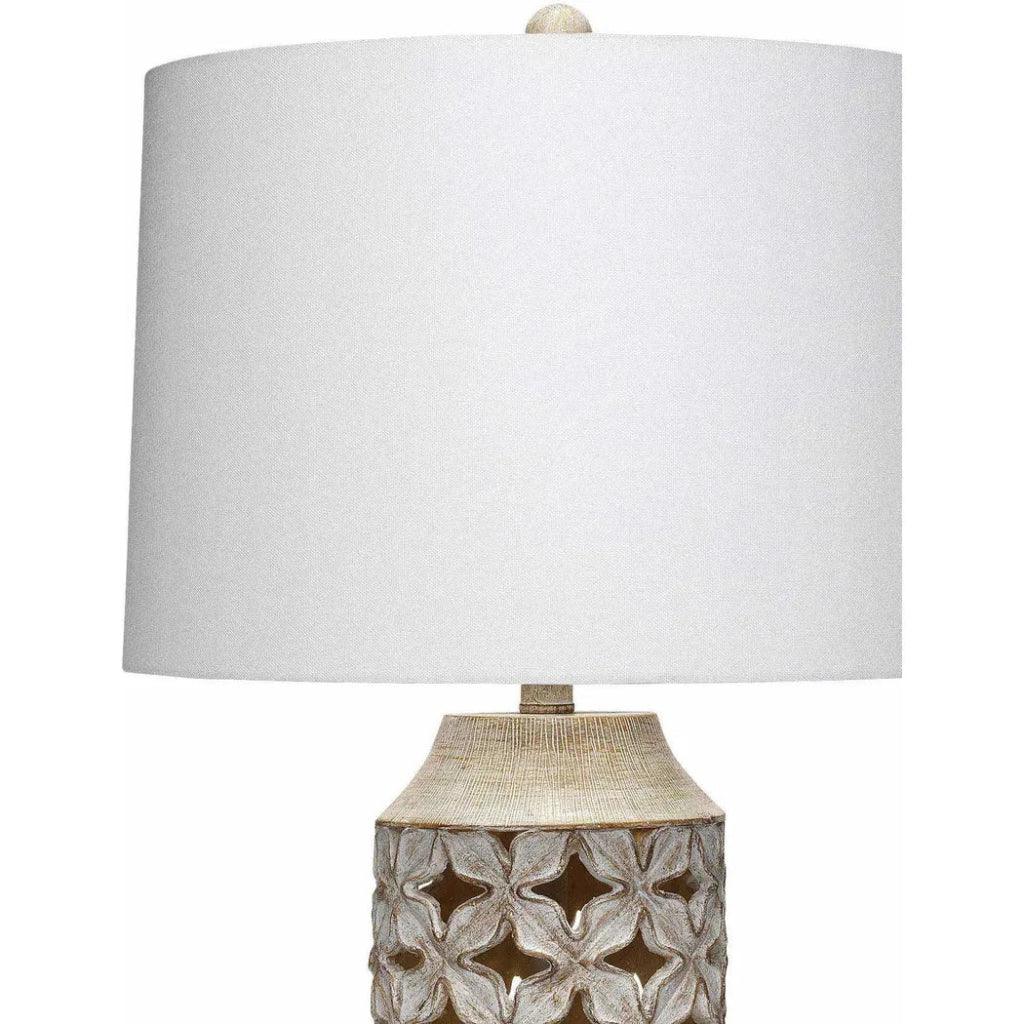 White Wash Resin Flora Table Lamp -- view 2