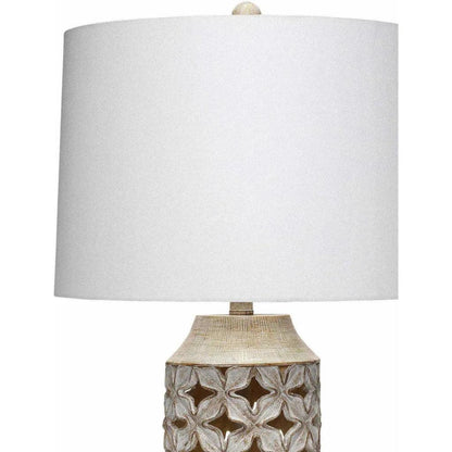 White Wash Resin Flora Table Lamp -- view 2
