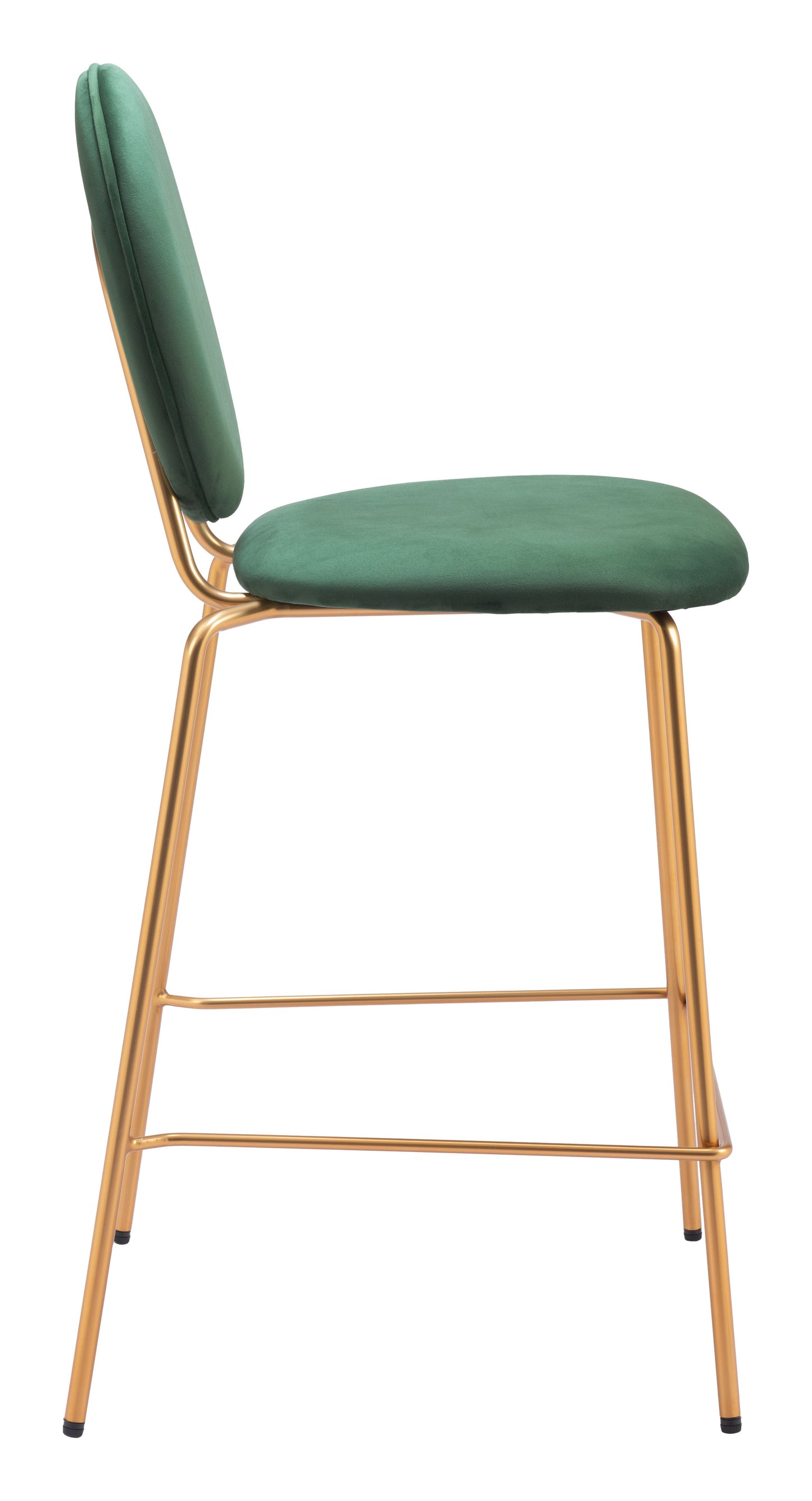 Odessa Steel Green and Gold Counter Stool (Set of 2)