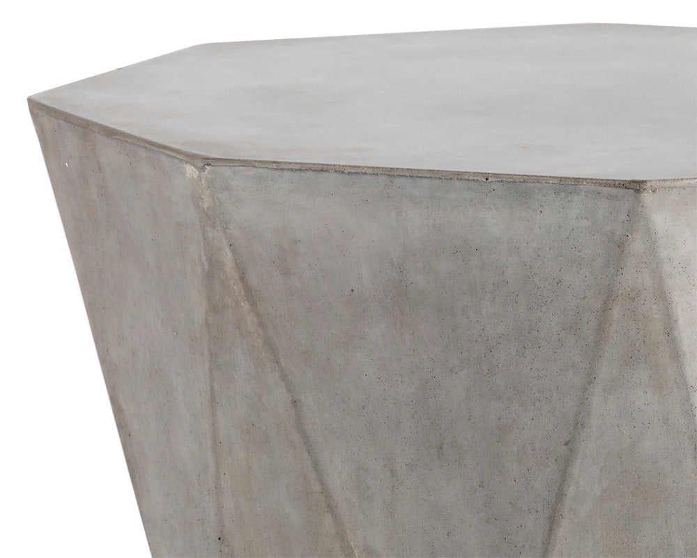 Modern Grey Concrete Prism End Table For Indoor/Outdoor Use