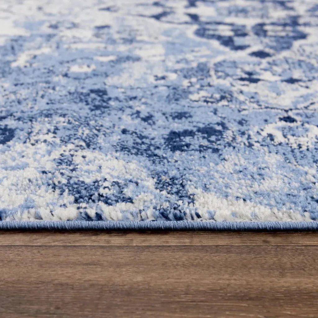 Dana Medallion Blue Kitchen Hallway Runner Rug - LOOMLAN - LOOMLAN - Area Rugs