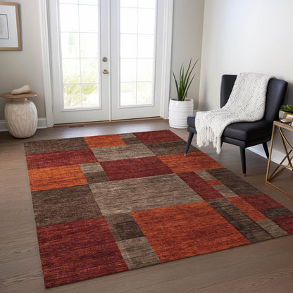 Iriyn Brown Washable Indoor-Outdoor Rug -- brown