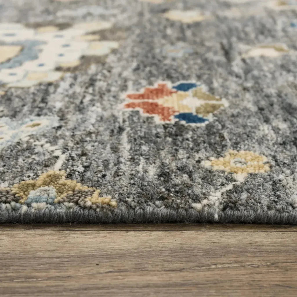 Abra Floral Gray Large Area Rugs For Living Room - LOOMLAN - LOOMLAN - Area Rugs