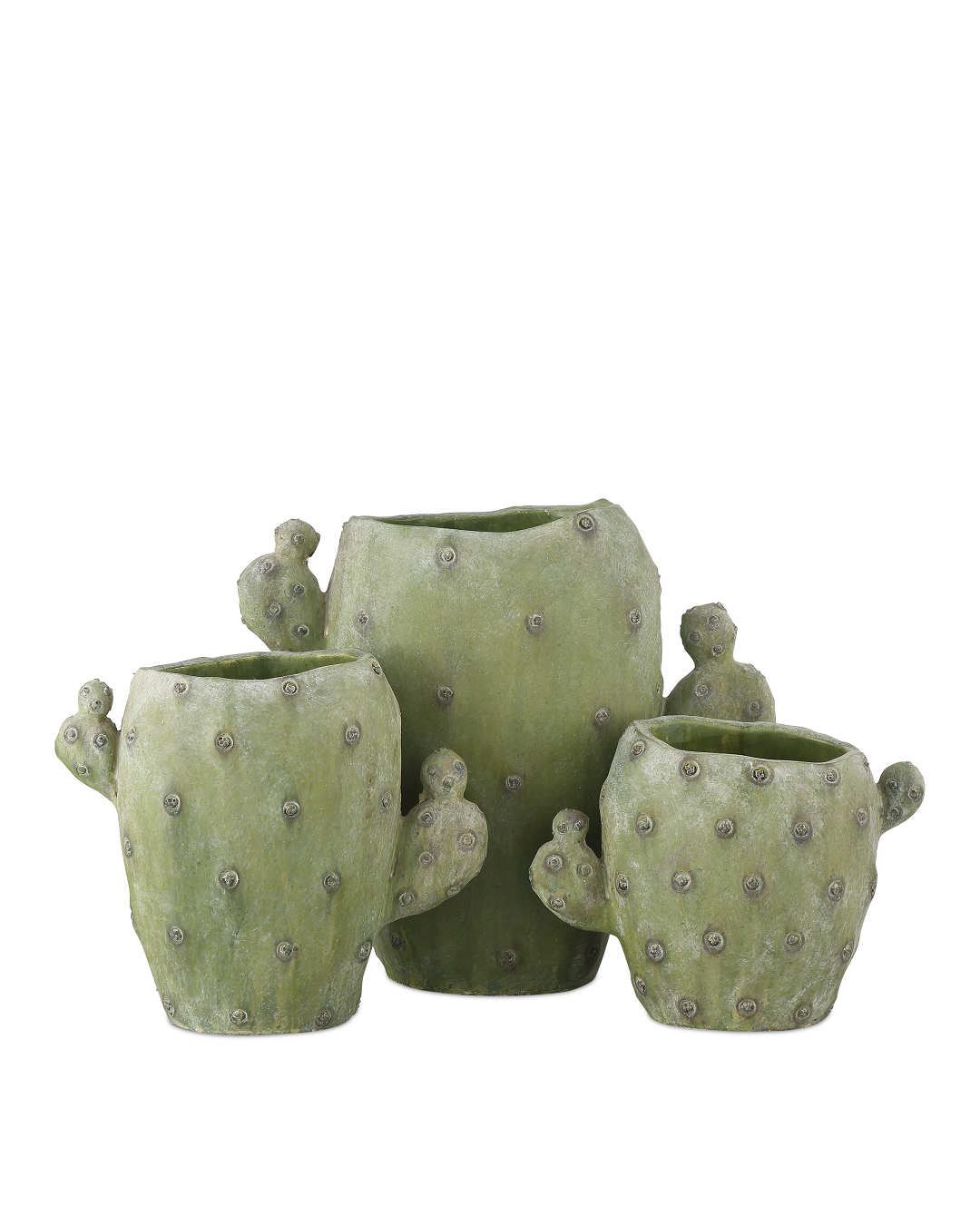 Cactus Composite Green Vase Set of 3