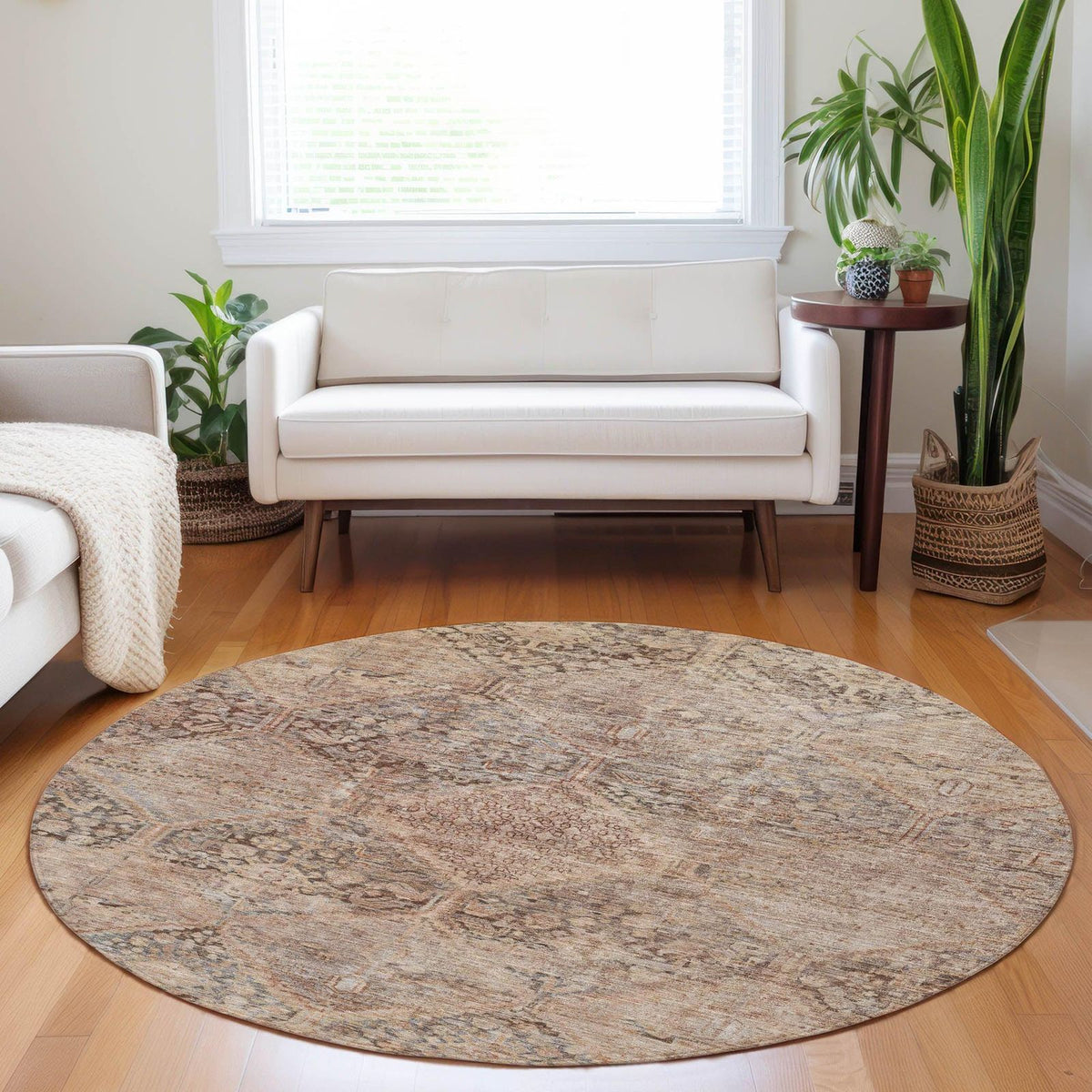 Iriius Orange Washable Indoor-Outdoor Rug
