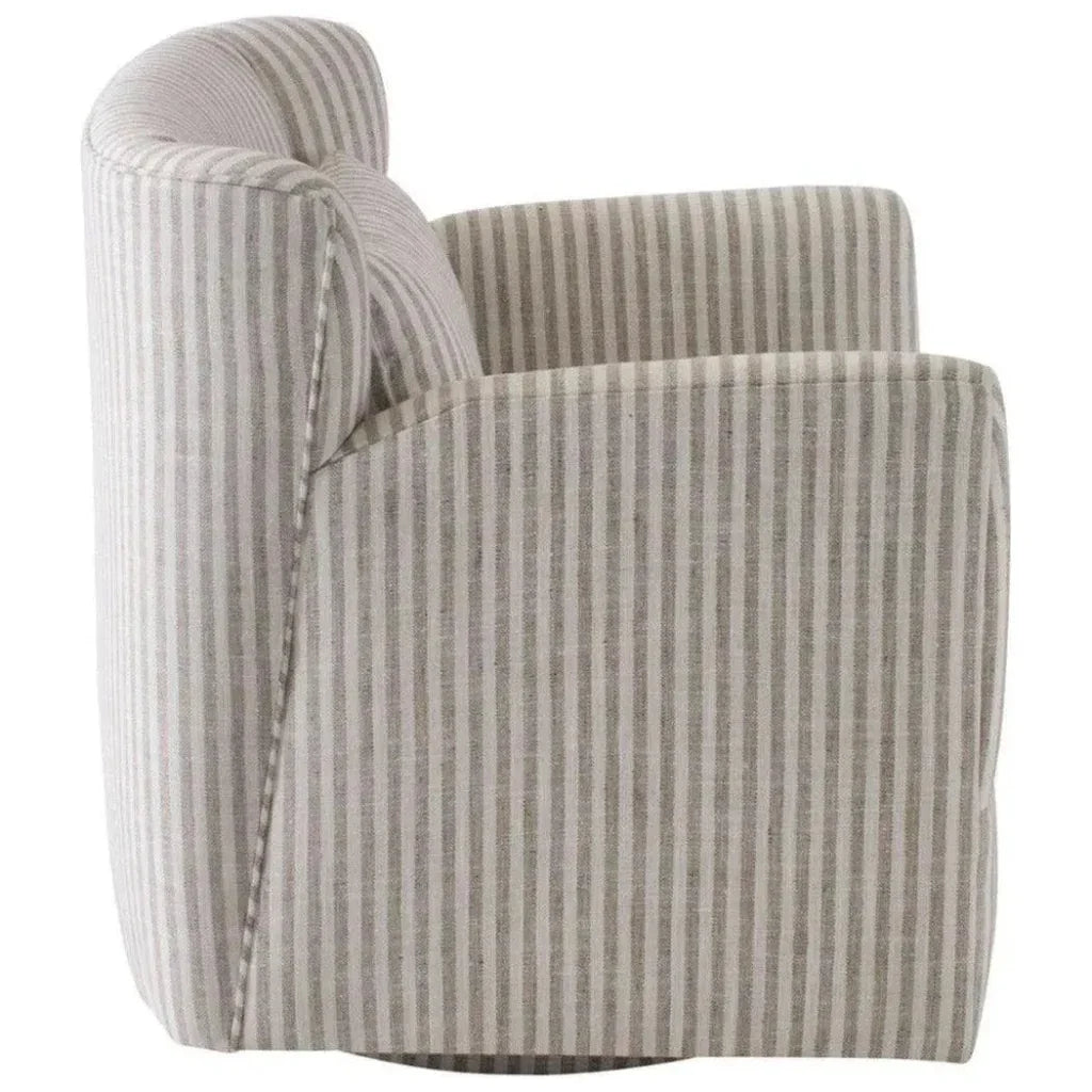 Grace Fabric Striped Sawivel Club Chair -- view 4
