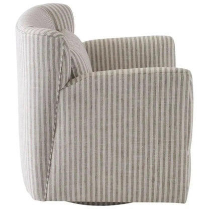Grace Fabric Striped Sawivel Club Chair -- view 4