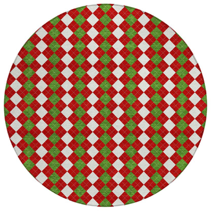 Paelira Red Washable Indoor-Outdoor Rug