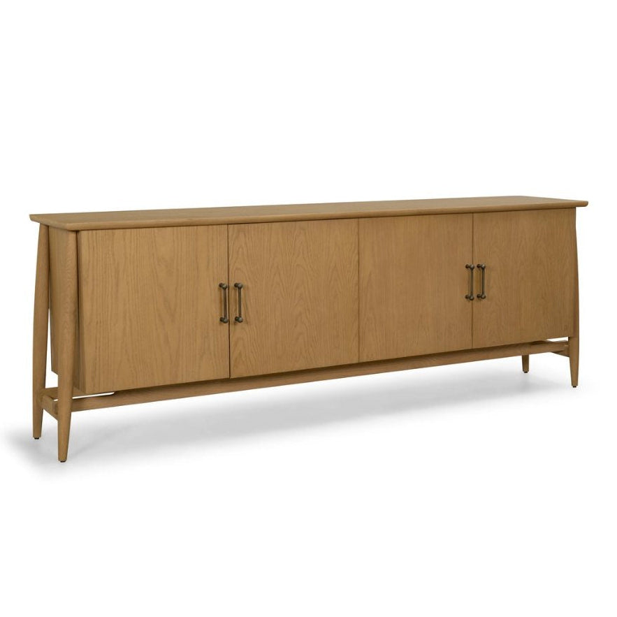 Hollis 84"W Warm Brown Wood 4-Door Closed Sideboard