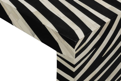 Meridian 51" Bone Inlay Coffee Table -- Black,White