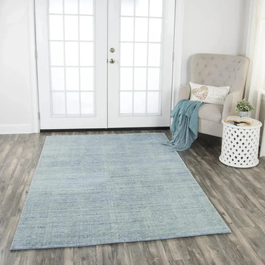 Bamb Solid Blue Area Rugs For Living Room -- blue