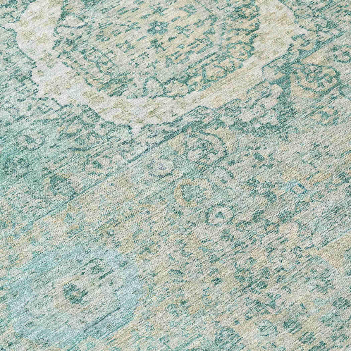 Irias Teal Washable Indoor-Outdoor Rug