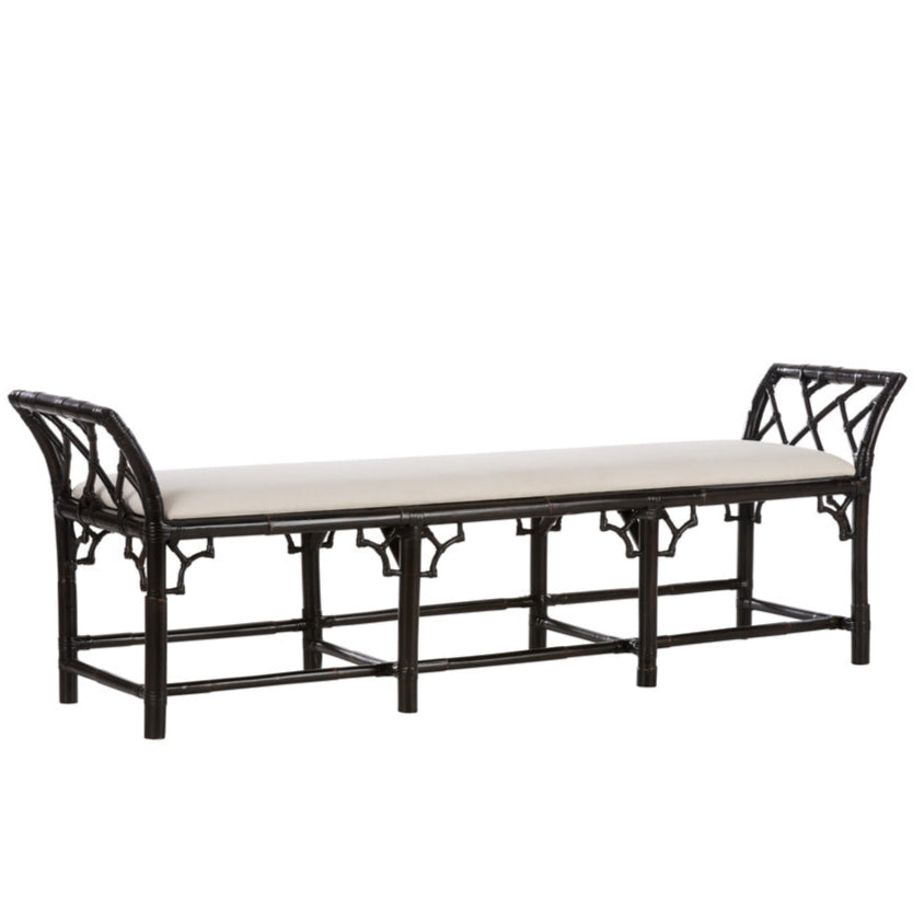 Chelsea House Chippendale Bamboo Regency Rattan Bedroom Bench