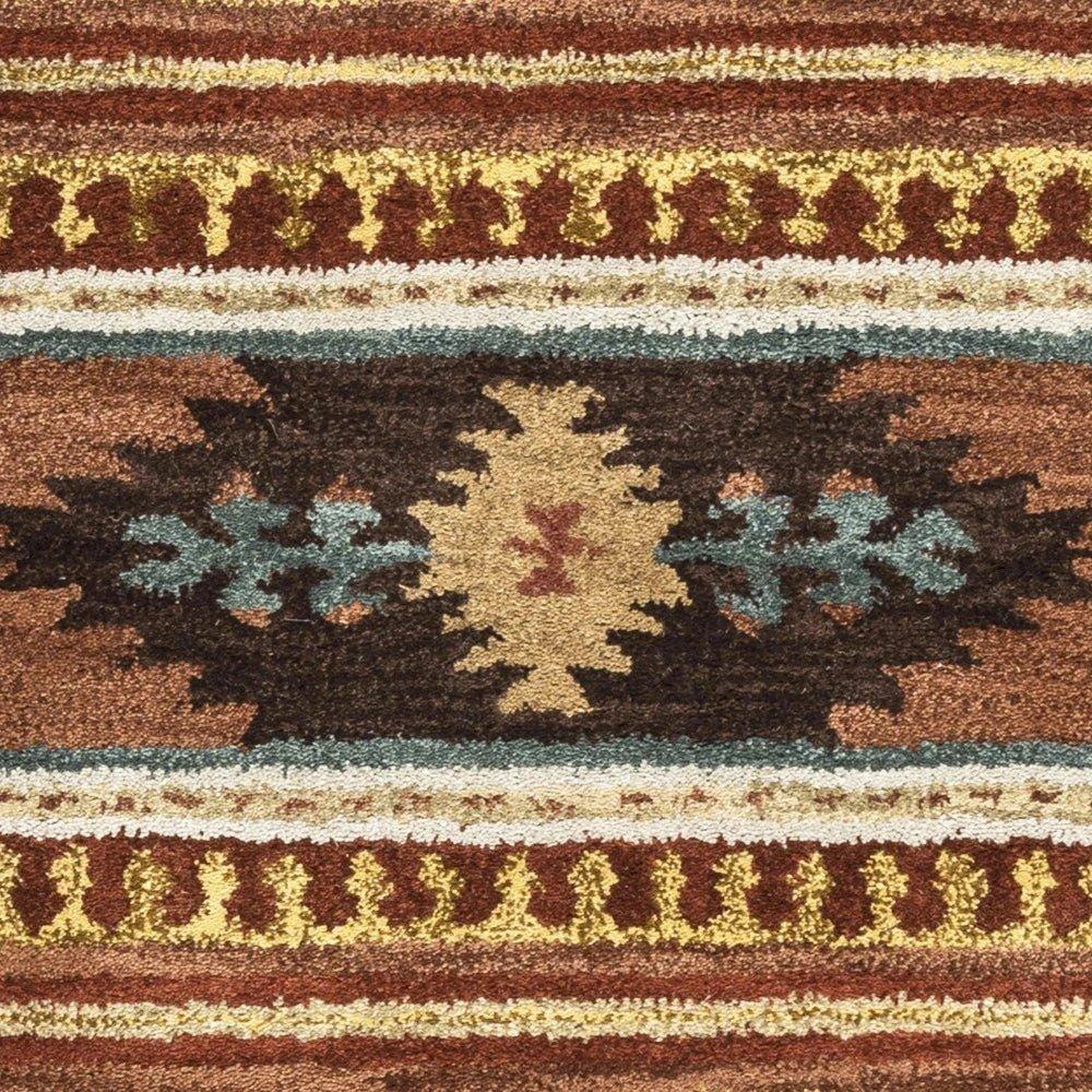 Deni Rust Round Area Rugs For Dining Room - LOOMLAN - LOOMLAN - Area Rugs