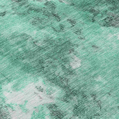 Jaelion Teal Washable Indoor-Outdoor Rug