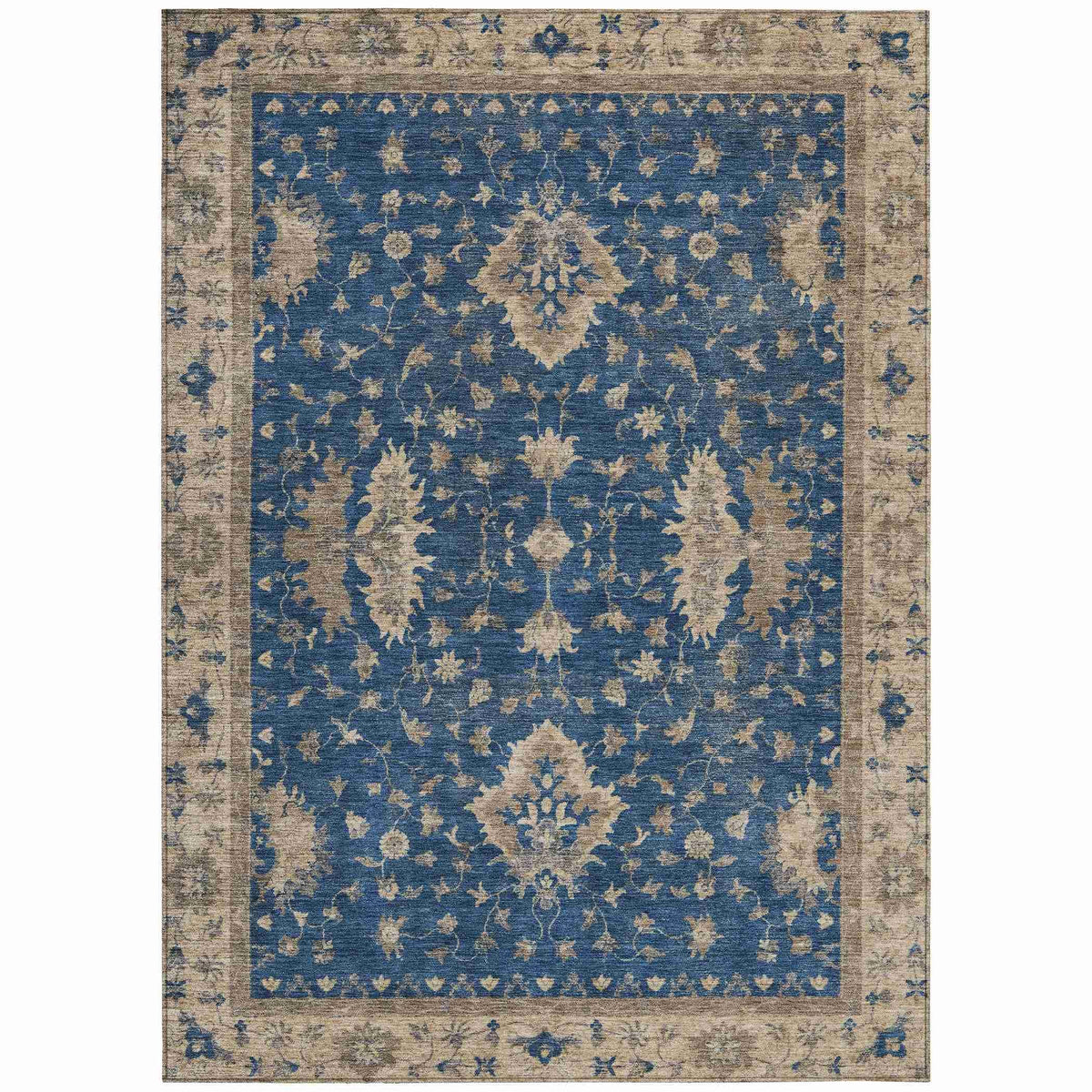 Iriaris Navy Washable Indoor-Outdoor Rug