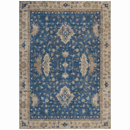 Iriaris Navy Washable Indoor-Outdoor Rug