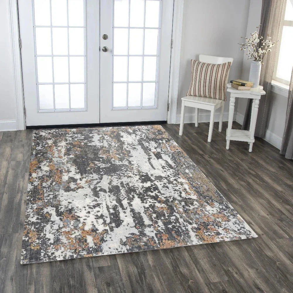 Calo Abstract Gray/ Multi Large Area Rugs -- gray