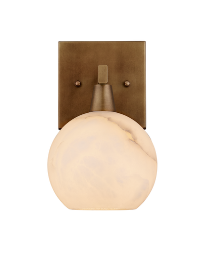 Bombelles Metal and Alabaster Gold Bath Wall Sconce