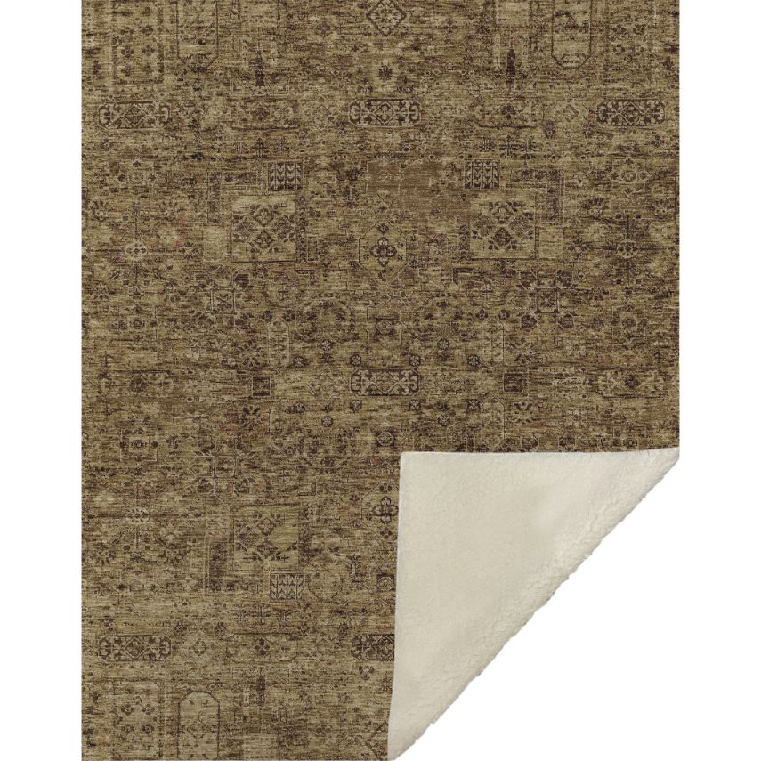 Parallel Bands Brown Washable Indoor-Outdoor Rug