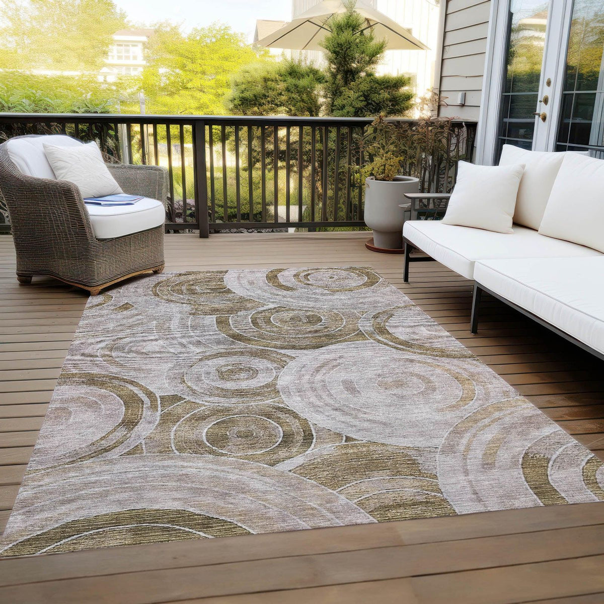 Jaelain Brown Washable Indoor-Outdoor Rug