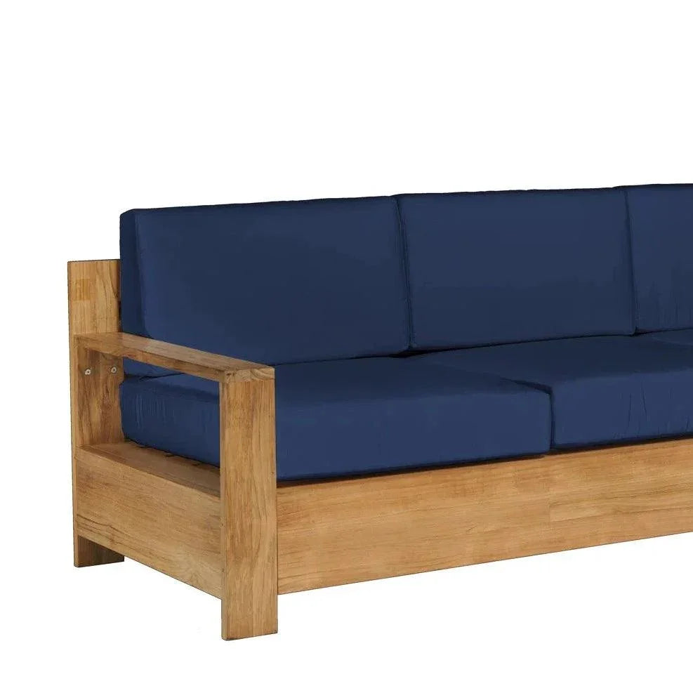 Qube Teak Deep Outdoor Couch with Sunbrella Cushions -- view 14