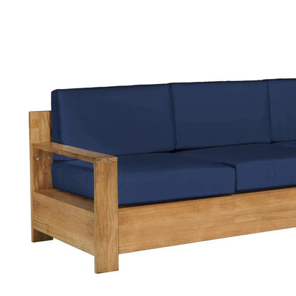 Qube Teak Deep Outdoor Couch with Sunbrella Cushions -- view 14