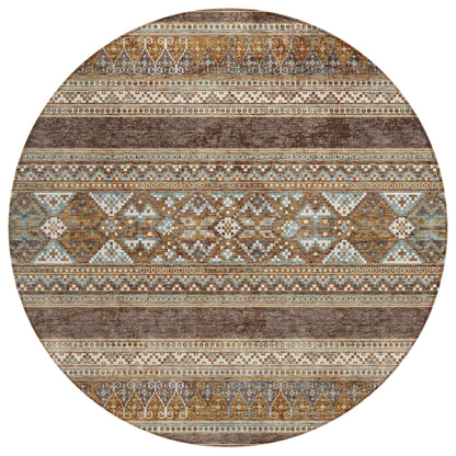 Southwest Brown Washable Indoor-Outdoor Rug