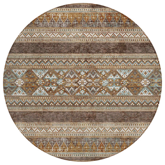 Southwest Brown Washable Indoor-Outdoor Rug