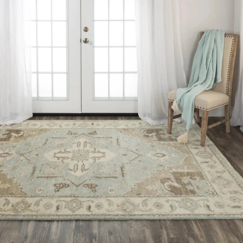 Aili Border Gray Large Area Rugs For Living Room -- gray