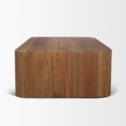 Dunmore 74" Rectangular Solid Wood Open Shelf Coffee Table -- Brown